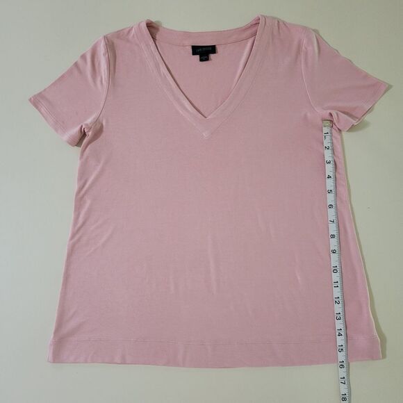 J. Jill Wearever Champagne Pink V-Neck Short Sleeve Top - Picture 6 of 14